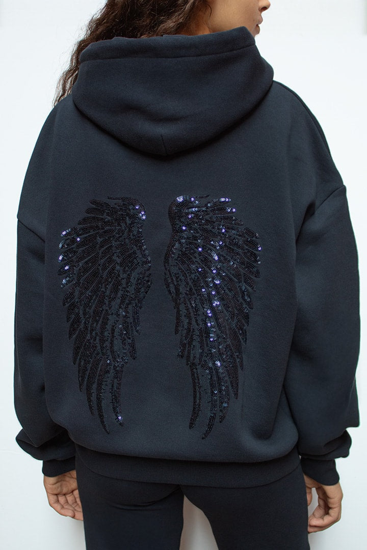 Sequin Angel Wings Hoodie